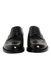 Dolce & Gabbana Black Leather Derby Wingtip Formal Shoes